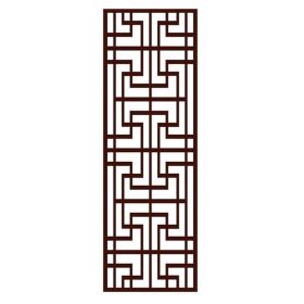 Imitation Redwood Lattice Window Film No Glue Chinese Style Sliding Door Static Window Film Frosted Glass Window Film; 15x39 inch