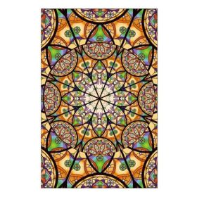 Stained Glass Window Film Church Frosted Window Film Translucent No Glue Static Decal,15x47 inch