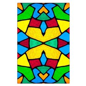 Irregular Geometric Stained Glass Window Film Church Frosted Window Film Translucent No Glue Static Decal,15x47 inch
