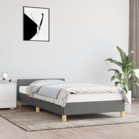 Bed Frame without Mattress Dark Gray Twin XL Fabric