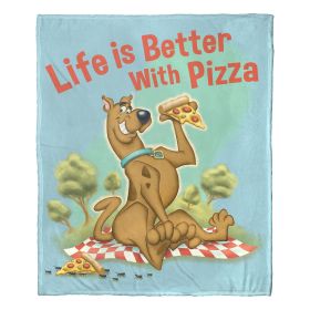 Scooby Doo; Pizza is Life Silk Touch Throw Blanket; 50" x 60"