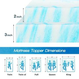2-3 Inch Gel Memory Foam Mattress Topper Full Size Cooling Mattress Soft and Breathable Bed Topper School Bedroom Furniture