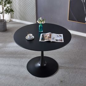 42.1" Table Mid-century Dining Table for 4-6 people With Round Mdf Table Top, Pedestal Dining Table, End Table Leisure Coffee Table