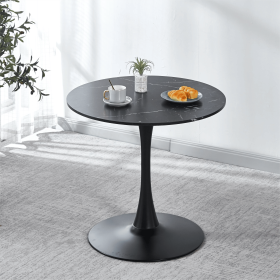 31.5" Tulip Table Mid-century Dining Table for 2-4 people With Round Mdf Table Top, Pedestal Dining Table, End Table Leisure Coffee Table