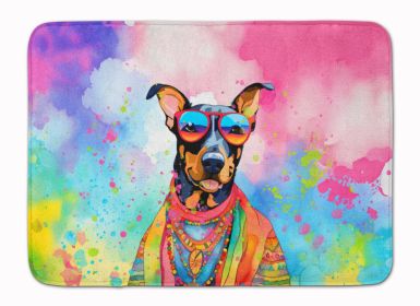 Doberman Pinscher Hippie Dawg Memory Foam Kitchen Mat Machine Washable Anti-Fatigue Mat Cushion Comfort Bath Mat or Kitchen Rug