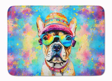 French Bulldog Hippie Dawg Memory Foam Kitchen Mat Machine Washable Anti-Fatigue Mat Cushion Comfort Bath Mat or Kitchen Rug