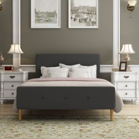 Full Size Bed Frame Wood Slat Support with Headboard & Footboard