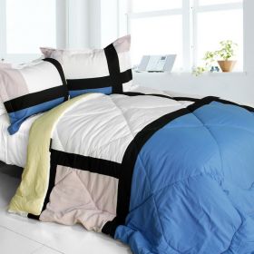 [Luxury Home] Quilted Patchwork Down Alternative Comforter Set (King Size)