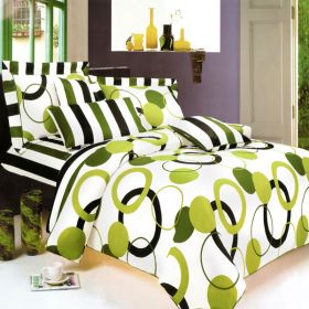 Blancho Bedding - [Artistic Green] Luxury 4PC Mini Comforter Set Combo 300GSM (Full Size)