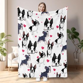 1pc Adorable Fleece Dog Blanket - Soft, Cozy, Lightweight, Warm, Flannel Throw For Couch, Bed, Sofa, Living Room Decor - Perfect For Snuggling Up (Option: 150x200cm-Black)