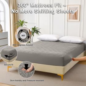 Diamond Grid Ultrasonic Waterproof Mattress Protector (Option: Gray-K)