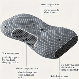 YBZ 3D Knitted Cotton Massage Pillow 1pack (Color: Gray)